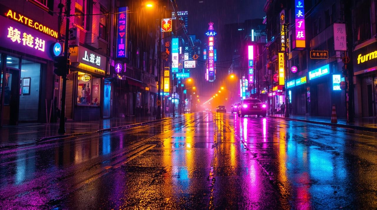 城市之光的霓虹夜色 - 城市之光壁纸